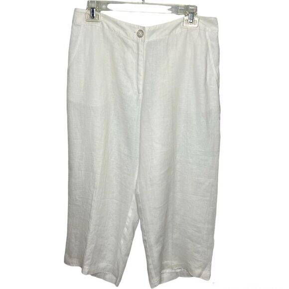 E-Col-O-Gie Linen Women Dress Ankle Pants Sz 8 - Picture 1 of 9